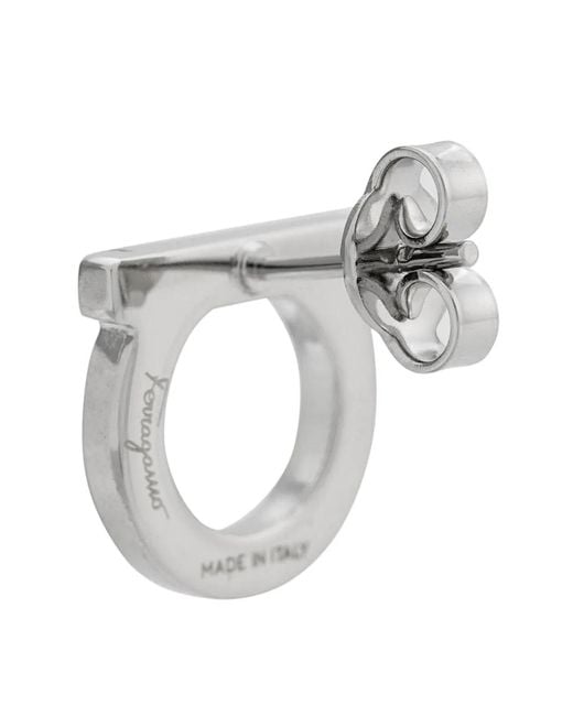 Ferragamo Metallic Gancini Crystal Earrings