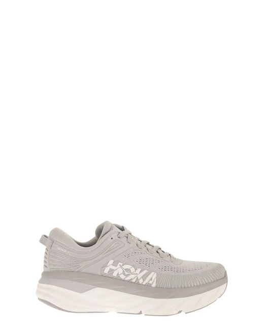Hoka One One Gray Textile Synthetic Sneakers