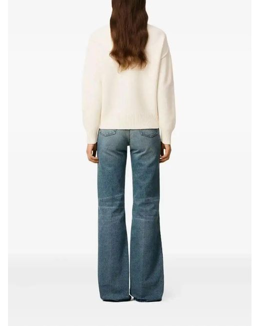AMI White Ecru Wool Sweater