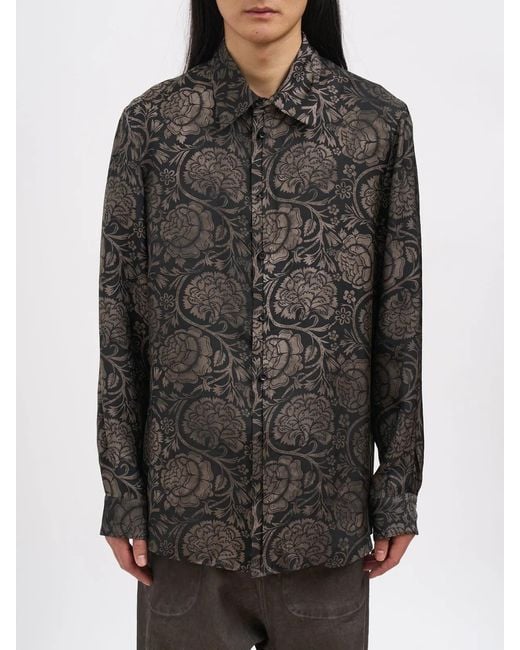 Uma Wang Gray Camicia Tab for men