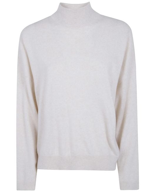 Brunello Cucinelli White Cashmere Turtleneck