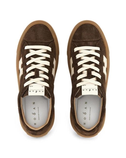 Hogan Brown H705 Leather Sneakers