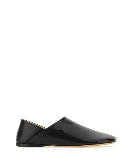 Loewe Black Leather Toy Loafers