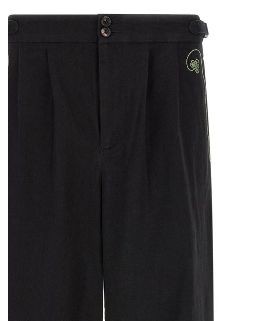 Bode Black 'Lucky Draw' Pants for men