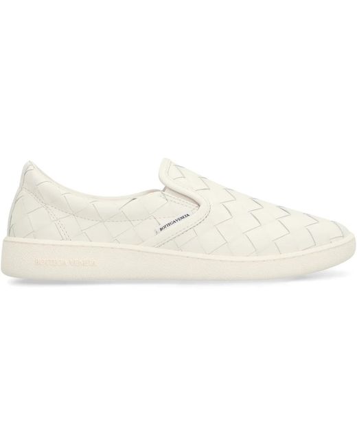 Bottega Veneta White Sawyer Leather Sneakers