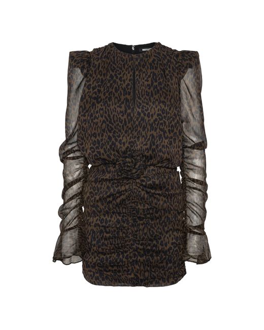 ROTATE BIRGER CHRISTENSEN Black Rotate Animal Print Mini Dress