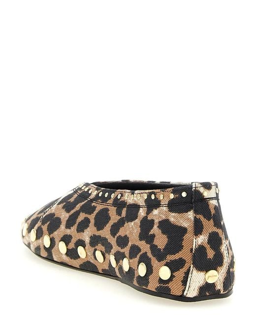 Ganni Multicolor Animal Print Ballet Flats