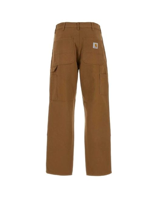 Carhartt Brown Biscuit Cotton Double Knee Pant for men