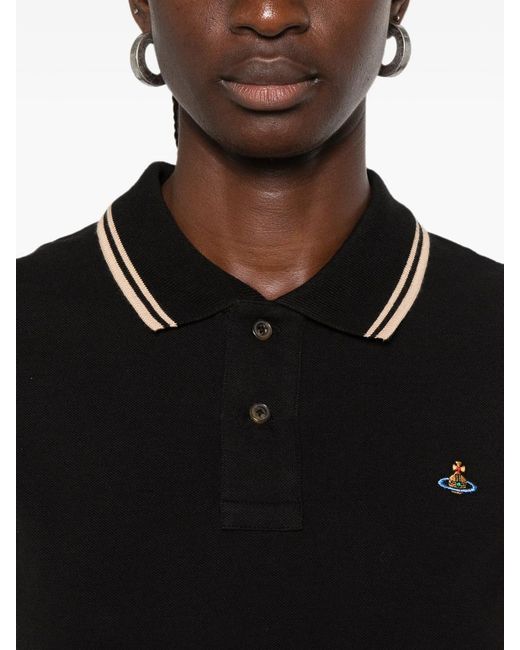 Vivienne Westwood Black Mini Classic Polo Shirt With Orb Embroidery