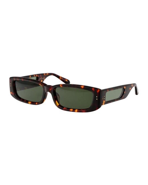 Linda Farrow Green 0 Dark T-Shell Light Acetate Sunglasses