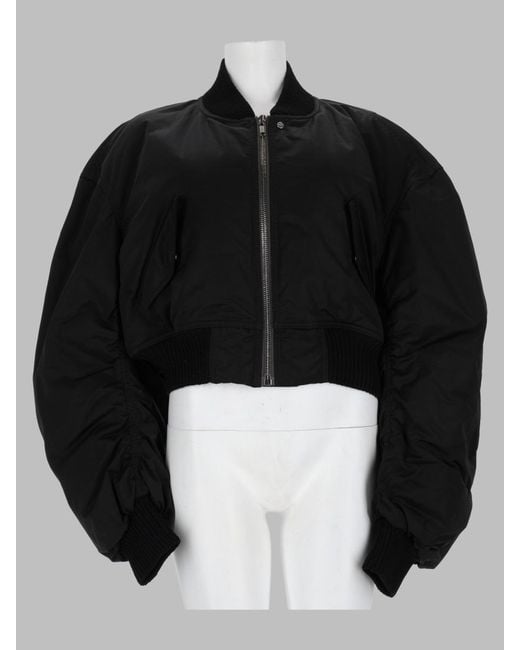 Rick Owens Black Bomber "Secchia Cropped Flight"