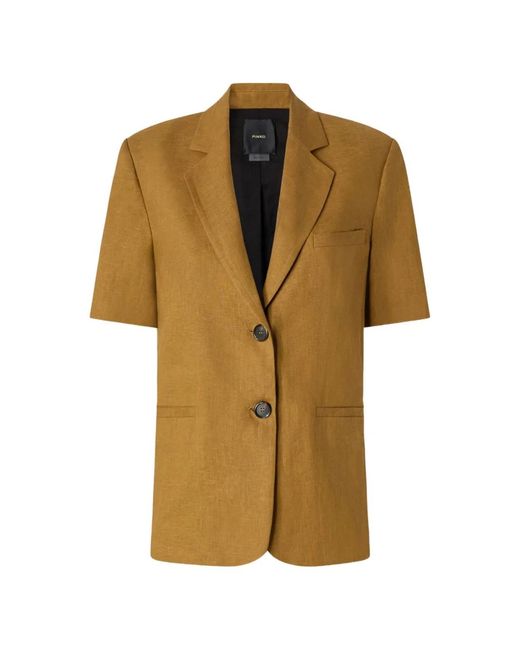 Pinko Yellow Stretch Cotton Jacket