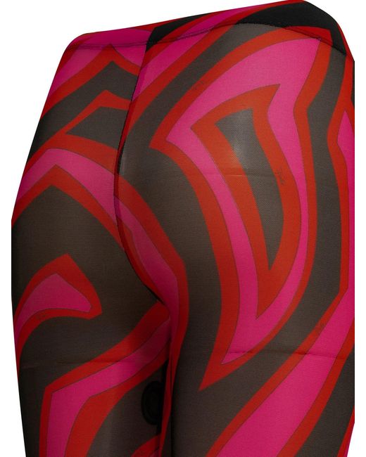 Emilio Pucci Red Marmo Polyamide Elastan Legging