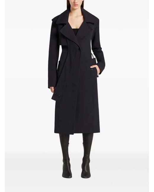 Courreges Black Courregès Twist Cotton Trench Coat