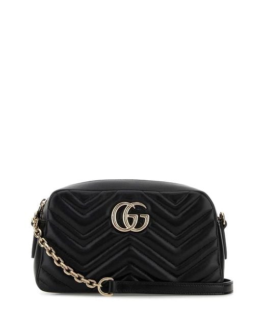 Gucci Black Gg Marmont Small Camera Bag