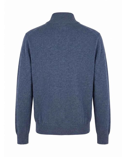 Brunello Cucinelli Blue Cashmere Sweater for men