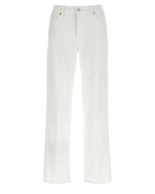 7 For All Mankind White 'Stovepipe' Jeans