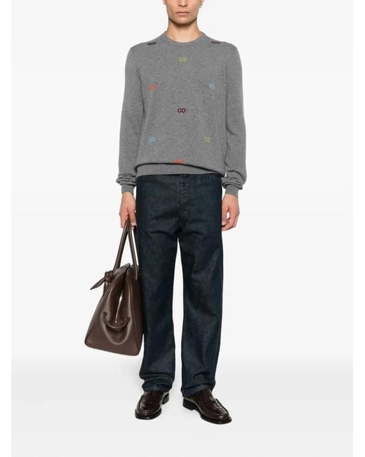 Gucci Gray Gg Jumper for men