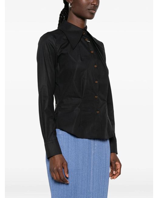 Vivienne Westwood Black Violin Orb-Embroidered Cotton Shirt
