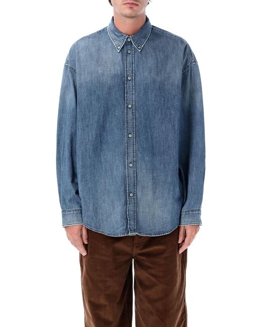 Acne Blue Denim Button-Up Shirt for men