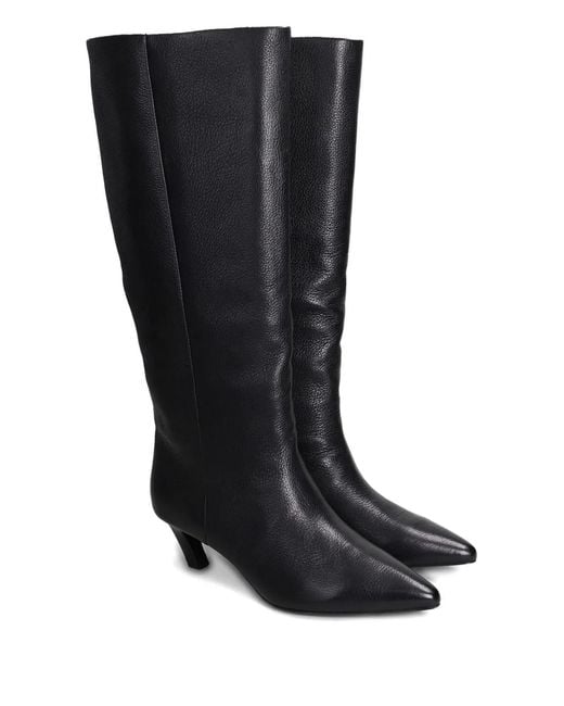 Ash Black Pointed Toe Mid-Calf Boots Ankle Boots
