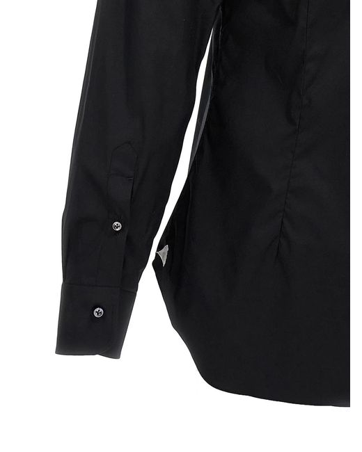 Barba Napoli Black Poplin Shirt for men