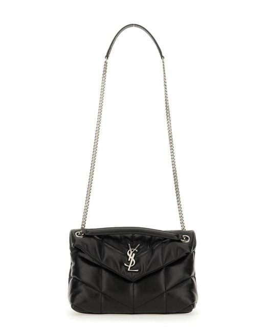 Saint Laurent Black Loulou Puffer Bag Small
