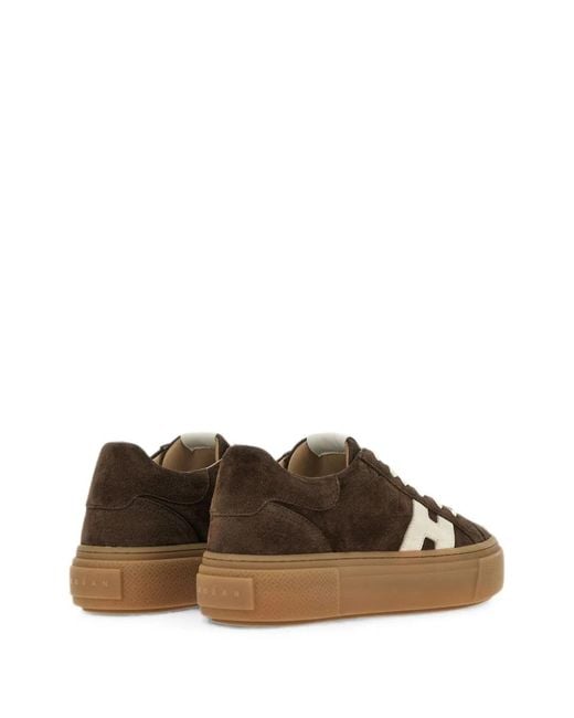 Hogan Brown H705 Leather Sneakers