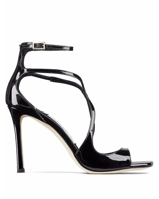 Jimmy Choo Black Leather Rubber Sandals