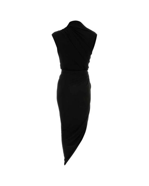 Balenciaga Black Draped Dress
