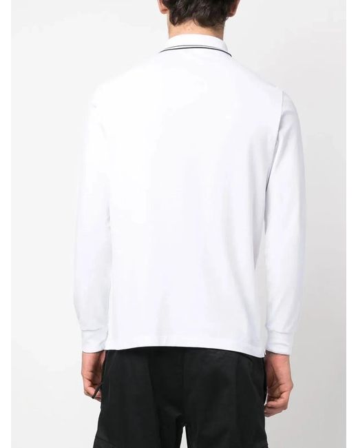 Stone Island White Ls Polo for men