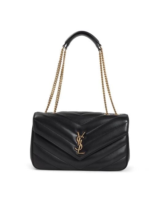 Saint Laurent Black Loulou Media Leather Bag