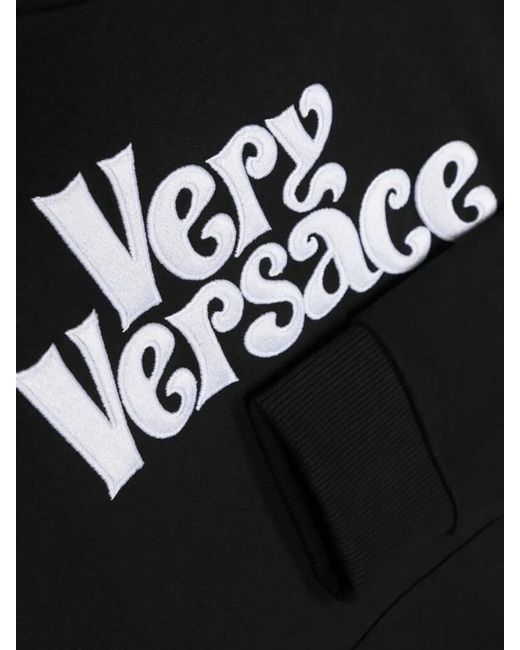 Versace Black Sweatshirt Fleece Very Embroidery