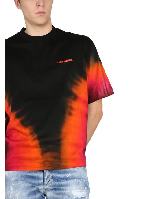 DSquared² Red T-Shirt "D2 Flame" for men