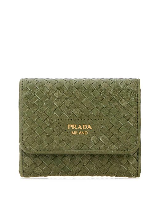 Prada Green Mini Leather Wallet