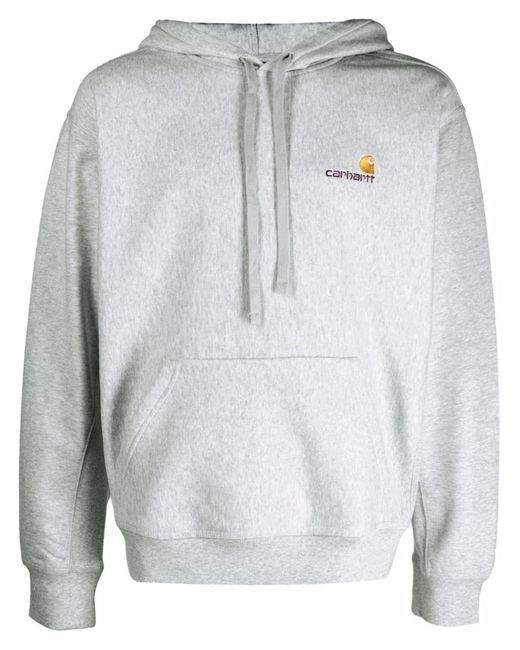 Carhartt White Logo Cotton Hoodie for men