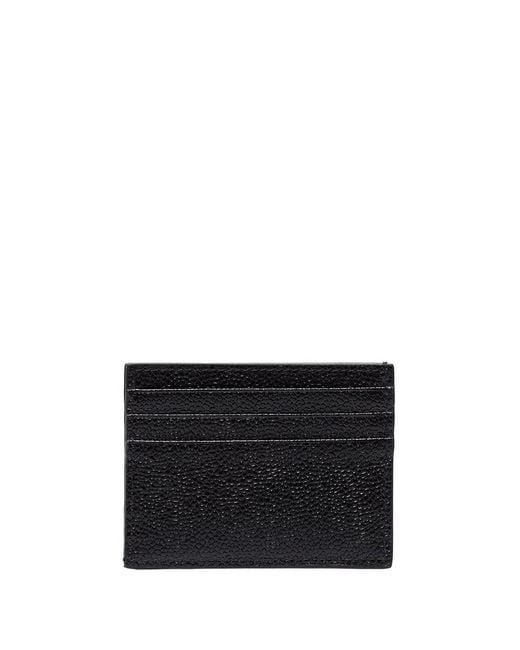 Thom Browne Black Leather Credit Card Case for men