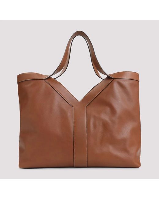 Saint Laurent Brown Y Leather Tote Bag for men
