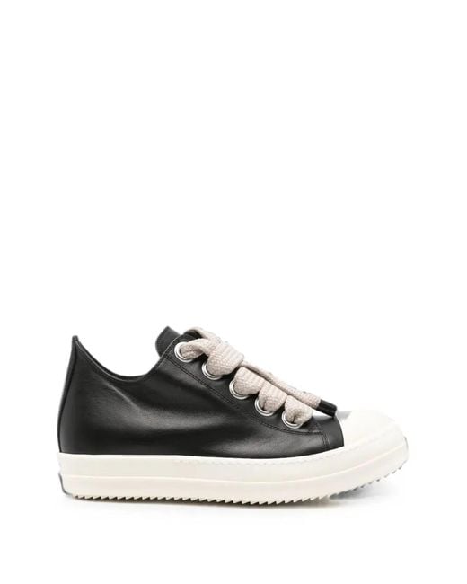Rick Owens Black Jumbolace Low Sneakers for men