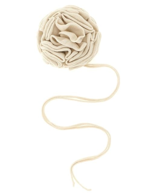 Nude White Knitted Pin With Drawstring