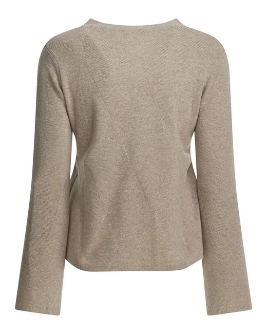 Max Mara Brown Cashmere Crewneck Sweater