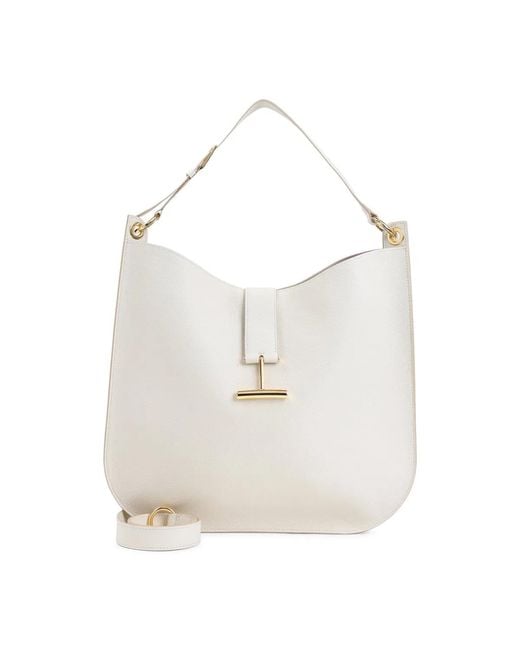 Tom Ford White Cream Calf Leather Shoulder Bag