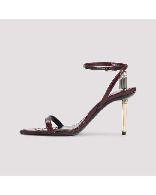 Tom Ford White Semi Shiny Printed Python Sandal