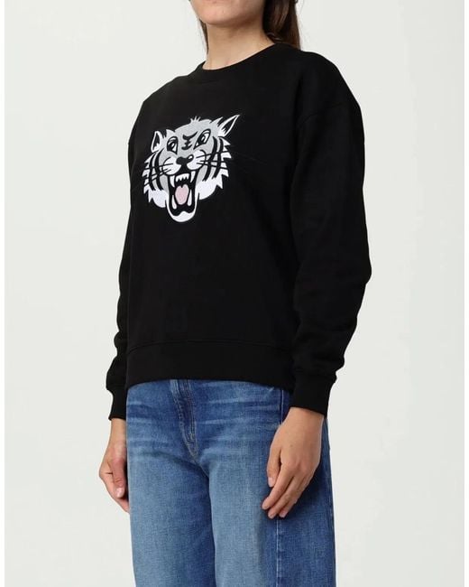 KENZO Black Happy Tiger Logo Sweatshirt