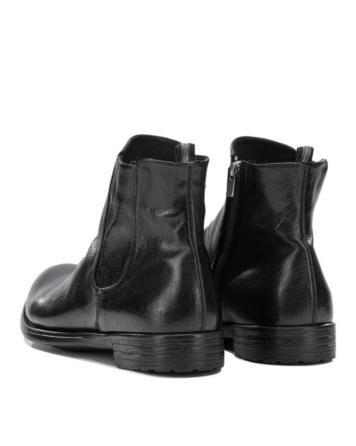 Officine Creative Black "Hive 036" Ankle Boots With Zipper for men