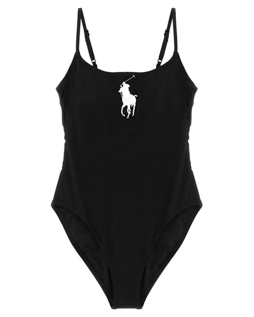 Polo Ralph Lauren Black 'Kennedy' One-Piece Swimsuit