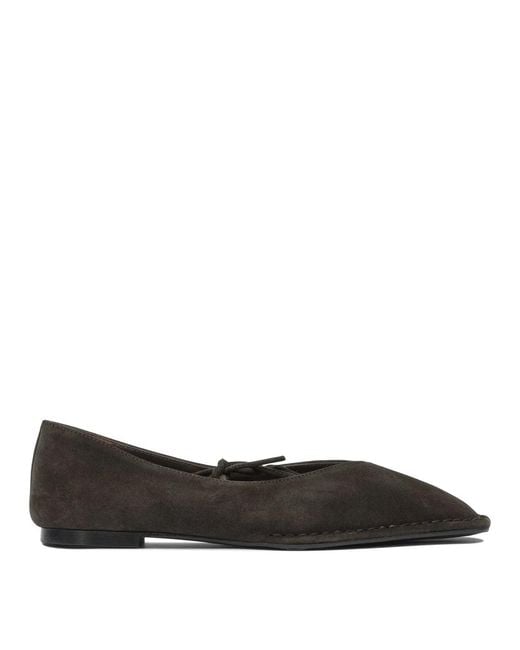 Alohas Black Sway Suede Coffee Leather Ballet Flats