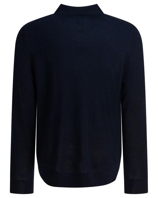 Vince Blue Merino Wool Polo Shirt for men