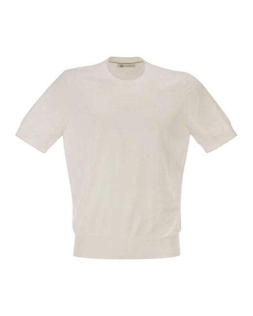 Brunello Cucinelli White Short-Sleeved Cotton Jersey for men