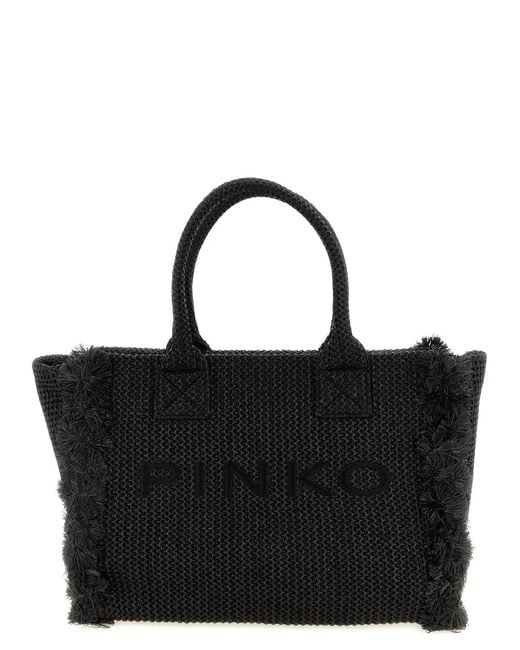 Pinko Black 'Beach' Large Shopping Bag